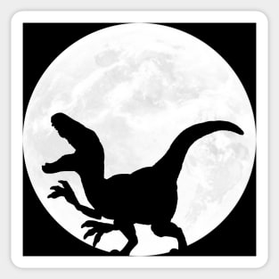 Velociraptor in Full Moon Sticker